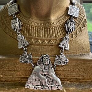 Rare 1995 Bergdorf Goodman of New York Sphinx and Pyramids Necklace